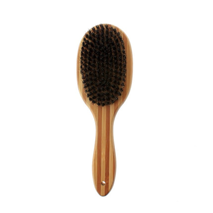 Double Sided Bamboo Dog Brush with Silicone Massager for Dog Grooming
