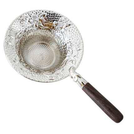 1pc Tea Strainer Tea Filter Tea Colander With Wood Handle Teaware Supplies