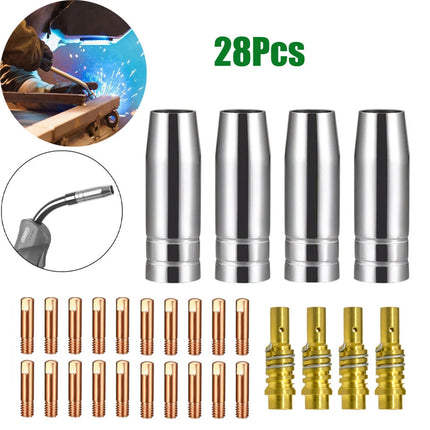 Welding Torch Accessory Kit for MIG Welders – 28-Piece Consumable Set, Compatible with MB15 / AK15