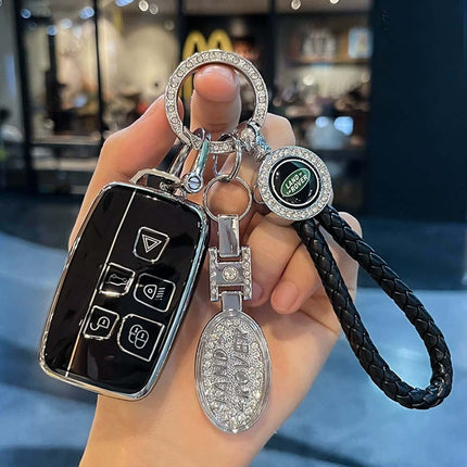 Remote Key Cover Fob Case with Rope Keyring Gift, Compatible with Range Rover Land Rover Sport Evoque Jaguar XF XJ X Series