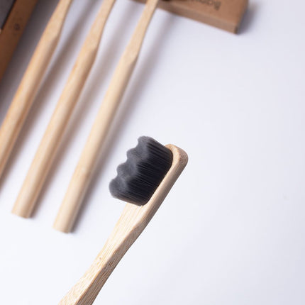 Eco-Friendly Grey Bamboo Toothbrush 4 Pack Extra Dense Soft Bristles