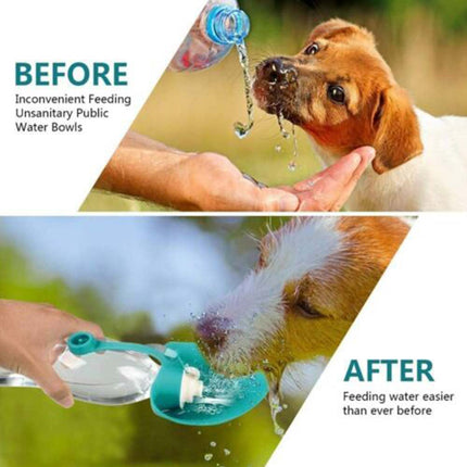 580mL Puppy Dog Cat Pet Water Bottle Cup Drinking Outdoor Travel Portable Feeder