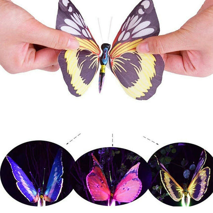 3PCS Solar Powered LED Light Butterfly Outdoor Garden Lawn Stake Lamp Waterproof