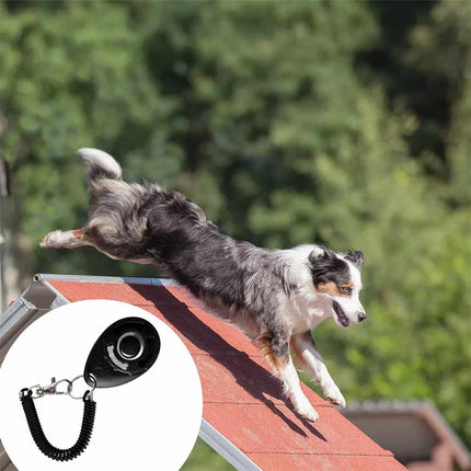 2PCS DOG PUPPY SCHOOL CLICKER Professional TRAINING AID Black Pet Trainer