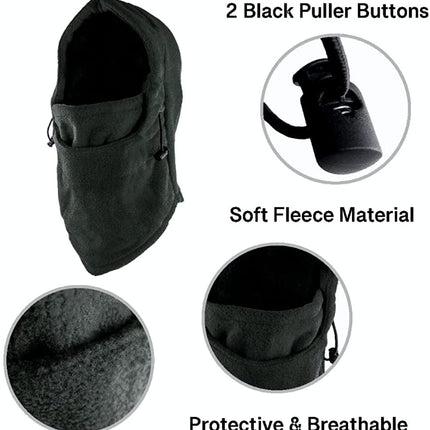 Double Layer Fleece Winter Ski Hood Windproof Warm Outdoor Cap