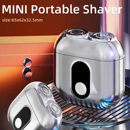Portable Travel Shaver Rotary Razor for Beard Trimming Cordless Wet & Dry Use High Speed Performance