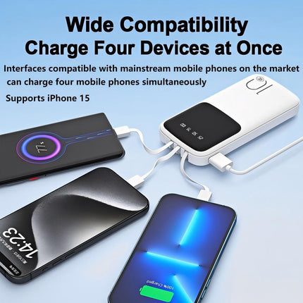 3C Certified Power Bank 10000mAh/20000mAh Slim Portable Charger Built-in Cable