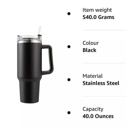 40 oz Tumbler Cup with Straw Lid Insulated Stainless Steel Water Bottle Tumbler