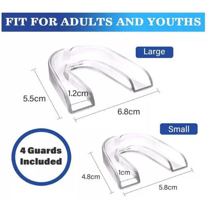 4Pc Sleeping Mouth Guard for Clenching Teeth, Stops Bruxism, Reusable with case