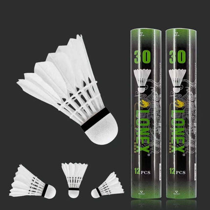 12PCS Goose Feather Shuttlecocks Badminton Outdoor Sport White Shuttlecock