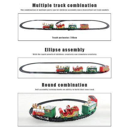 Christmas Train Electric Railway Tracks Santa Claus Car Kids Education Xmas Gift