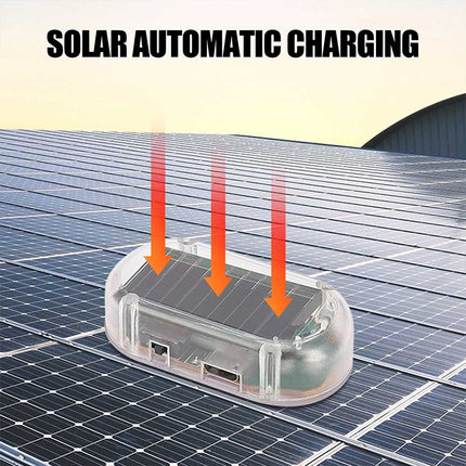 2-Pack Car Solar Dummy Alarm Light Anti-Theft LED Flashing Warning Security Light for Night Use