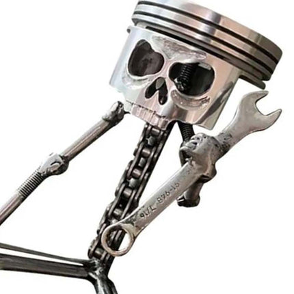 Carving Piston Skull Face Resin Ornament Photo Props Skull Head Statue for Home Office
