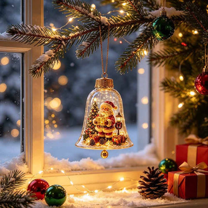 Light‑Up Acrylic Christmas Story Ornament, Mini LED Holiday Scene Decoration