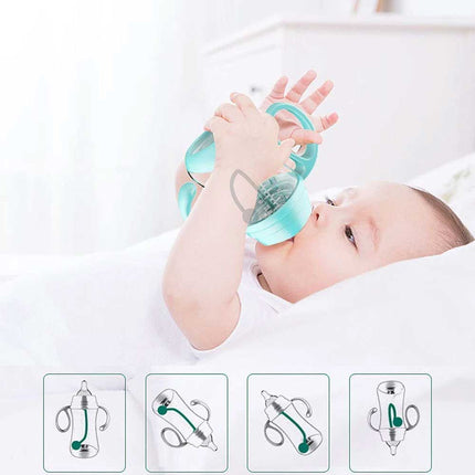 300ml Baby Bottle with Grip Infant Wide-Caliber Baby Feeding Bottles
