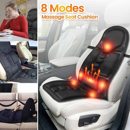 7motors Full Body Back Seat Massager Cushion 8 Modes Chair Massage Pad Home Car