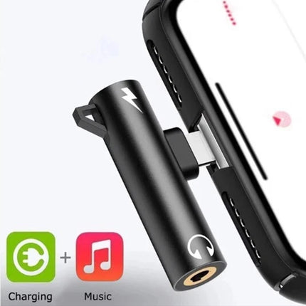 2inlAdapter splitter Audio Charger Headphone Aux3.5mm iPhone 14 13 12 11X Pro