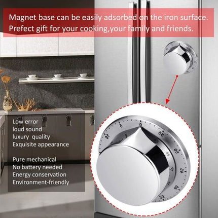 Magnetic Kitchen Timer, Chef Cooking Timer Clock with Loud Alarm Mechanical