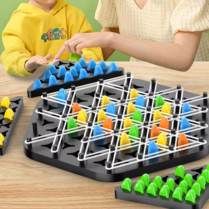 Chain Triangle Chess Game Triggle Rubber Band Game for Kids Adults