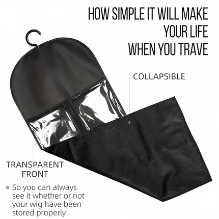 Hair Extension Storage Bag With Hanger Dust Proof Non Woven Wig Bag With Hanger