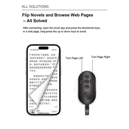 Universal Bluetooth Remote Control Wireless Shutter Page Turner Video Controller