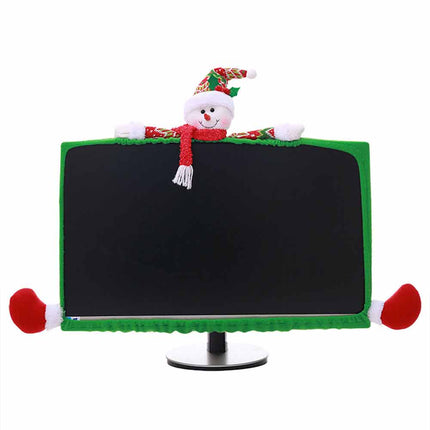 Christmas Computer Monitors Cover Xmas Decorations Cover for Xmas Office Decor
