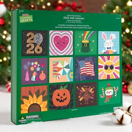 2026 Wall Calendar Diamond Painting Kit - DIY Diamond Art Calendar with 12-Month