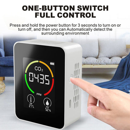 CO2 Monitor with Temperature Humidity Sensor, Air Quality Tester, CO2 Detector