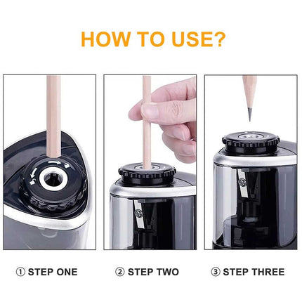 Electric Automatic Pencil Sharpener Battery Operated Kids School Office Gift