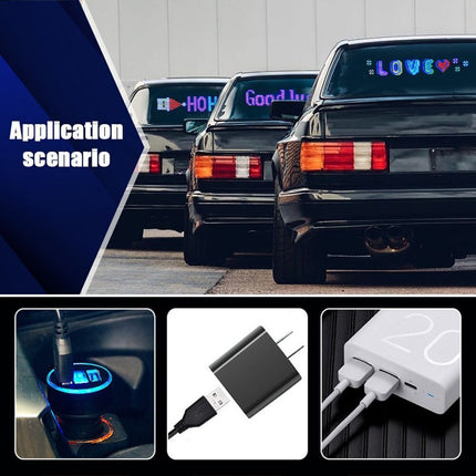 Car RGB LED Sign Scrolling Message Display Board Screen Programmable APP Control