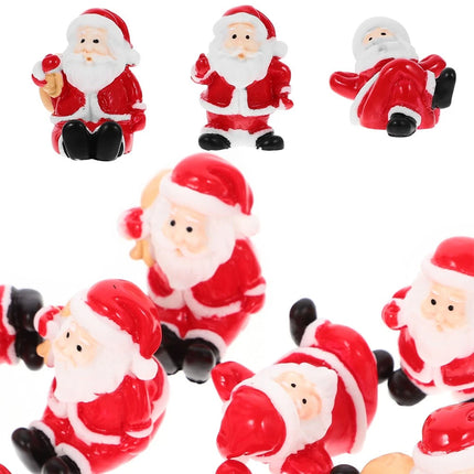 12Pcs Random Santa Claus Themed Mini Christmas Figurines - Micro Scene Ornaments for Indoor Holiday Decor