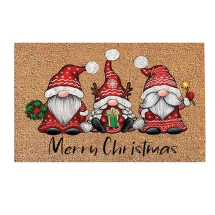 Merry Christmas Door Mat Floor Rug Xmas Home Decoration Non Slip Flannel Carpet