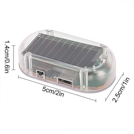 2-Pack Car Solar Dummy Alarm Light Anti-Theft LED Flashing Warning Security Light for Night Use