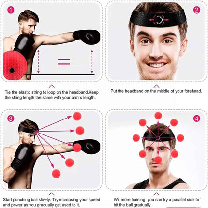 2 Pcs Boxing Reflex Balls with Adjustable String Improve Hand Eye Coordination Reaction Speed Training Gear