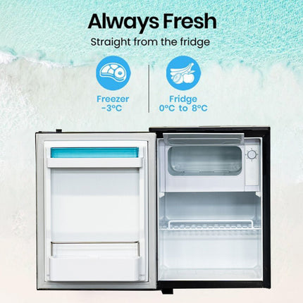 12V/24V 50L RV specific compressor refrigerator, suitable for yacht and truck mounted refrigeration and freezing dual-use cabinet