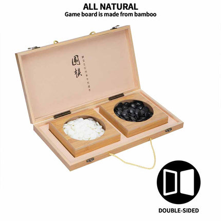 Wooden Portable Weiqi Go Game Set, Traditional Chinese Timber Strategy Board Game Gift