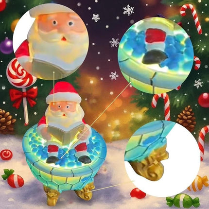 Christmas Santa Bubble Bath Lamp - Cute Santa Reading Books USB LED Decor Lamp
