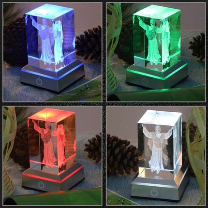Square/Round 3D LED Light Base Display Stand Holder For Crystal Art Glass Base