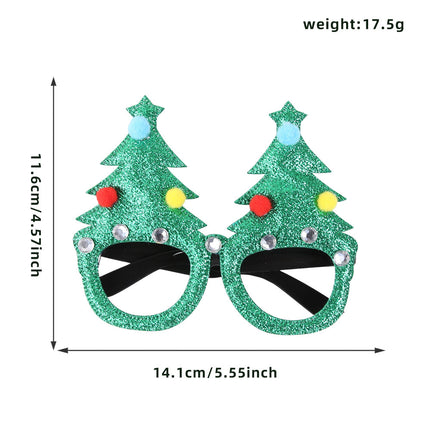 Christmas Novelty Party Glasses, Snowman & Reindeer Antler Costume Frame, Xmas Photo Prop Decoration
