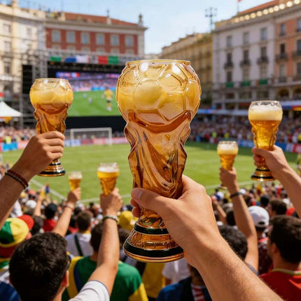 2026 World Cup Trophy Beer Glass - Iridescent Football Mug for Bar Decor