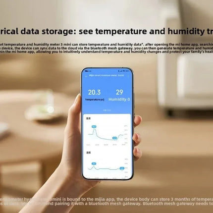 Smart Bluetooth Temperature Humidity Monitor 3, Indoor Digital Clock Sensor