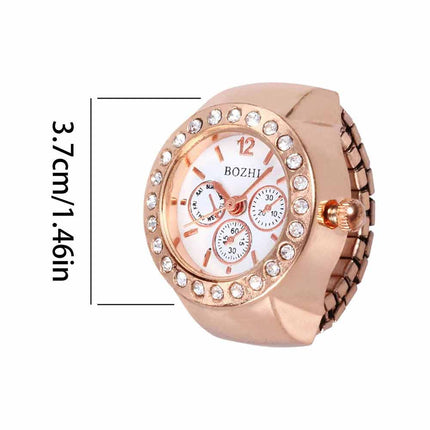 Bling Women Finger Ring Watch Analog Finger Ring Watch Ring Quartz Watch Ring