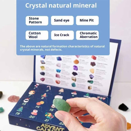 2026 Geological Simulated Ore Advent Calendar, 24‑Day Christmas Countdown with Imitation Rock & Crystal Stones