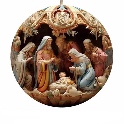 6PCS Nativity Christmas Ornament for Xmas Tree Birth of Jesus Christian Decor