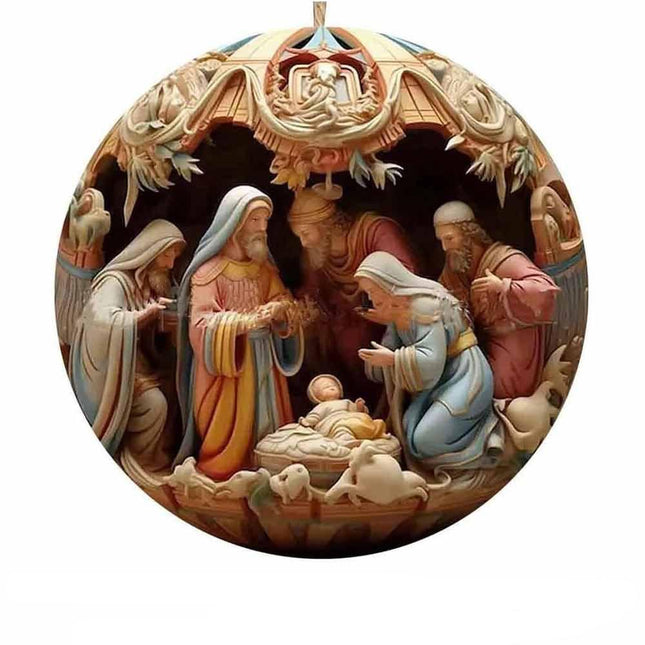 6PCS Nativity Christmas Ornament for Xmas Tree Birth of Jesus Christian Decor