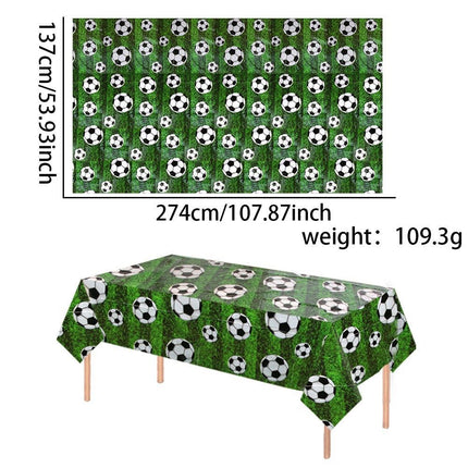 2 Pack Football Themed PE Tablecloth, Disposable Waterproof Table Cover for Sports Party Decoration
