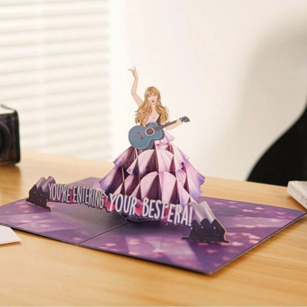 3D Taylor-Swift Birthday Card Pop-Up Popular 3D Greeting Card