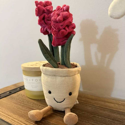 Jellycats Dark Pink Hyacinth Amusable Plant Soft Toy