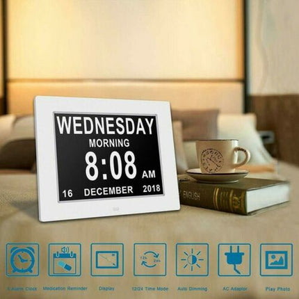 Digital Calendar 8 Inch Large Screen Display Time Date Clocks For Senior Elderly