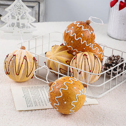 6Pcs Gingerbread Christmas Baubles, Xmas Tree Hanging Ornaments Decorations